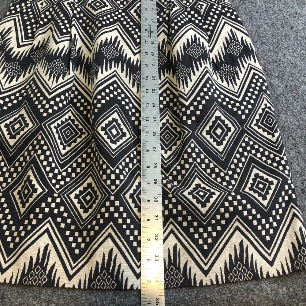 J Crew Dress Womens 6 Gray Aztec Unlined Pockets Business Midi Tiered - Picture 4 of 7